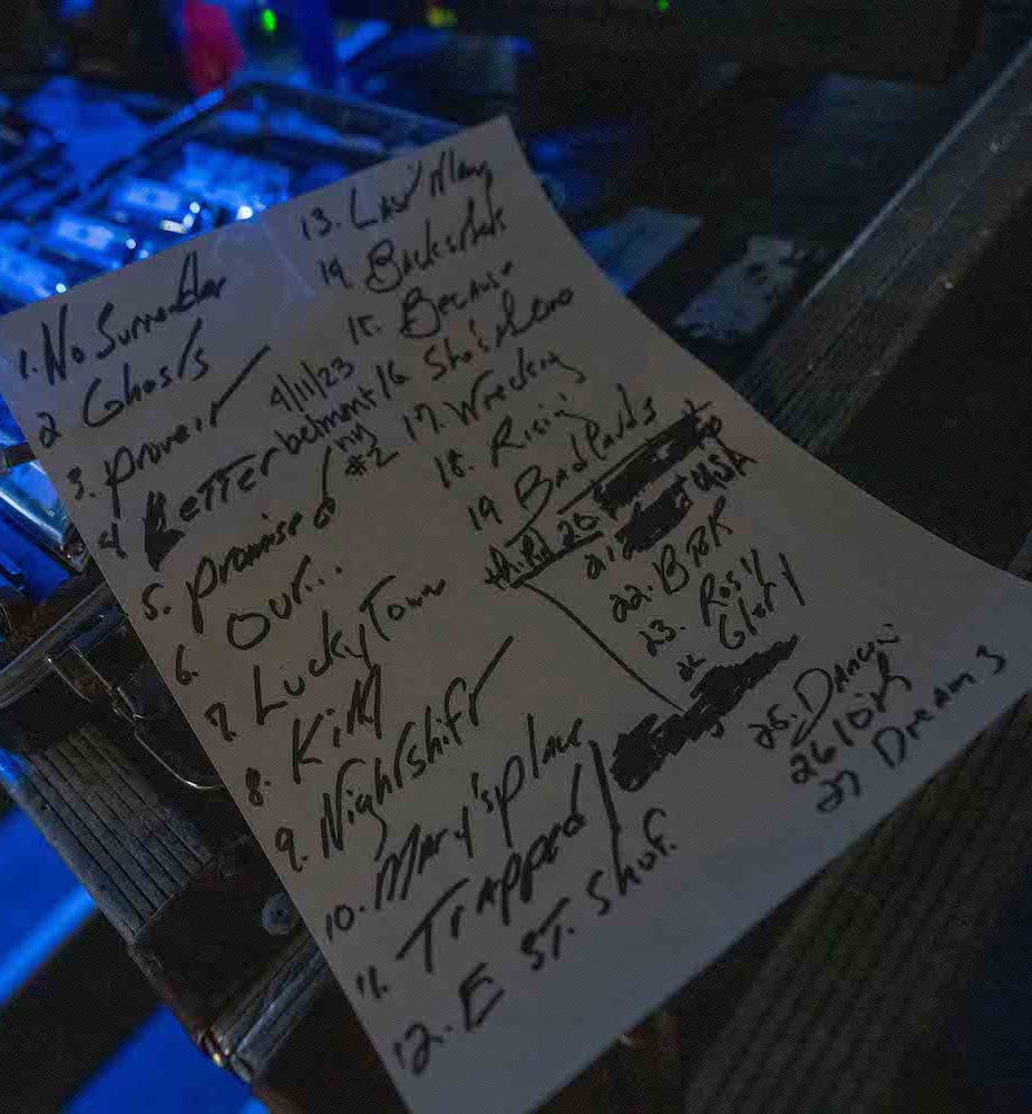 Bruce Springsteen & E Street Band at UBS Arena, Belmont Park, NY, on April 11, 2023 handwritten set list