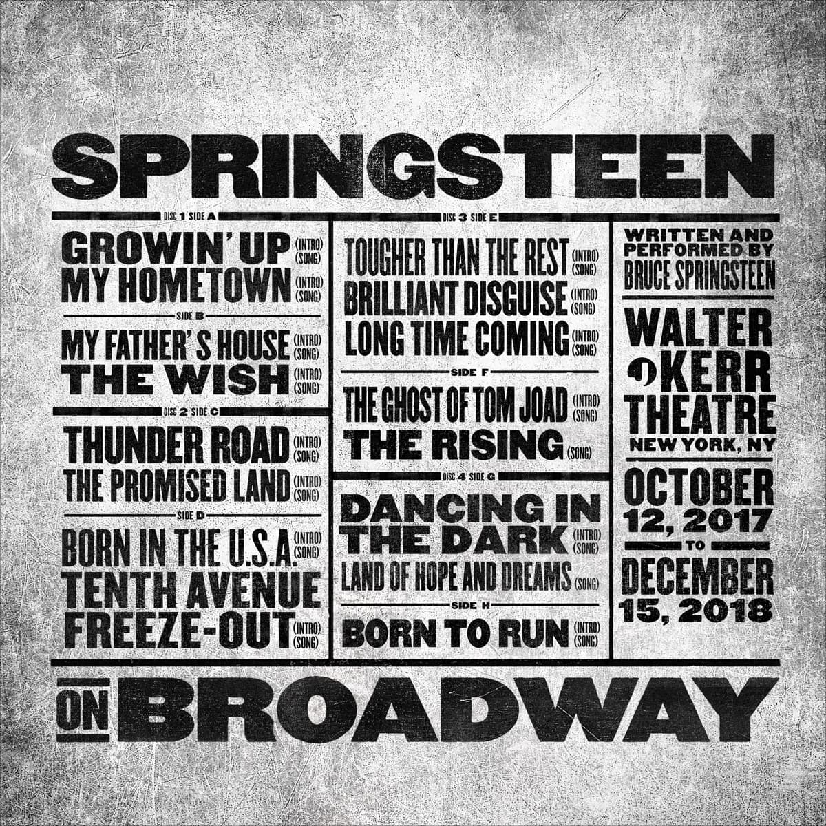 Bruce Springsteen Springsteen On Broadway back cover