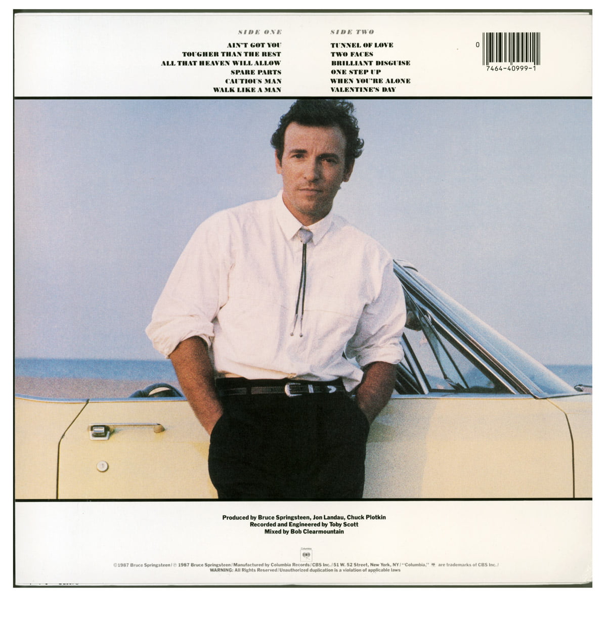 Bruce Springsteen Tunnel of Love back cover